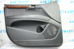 Door trim card front left Audi Q7 4L 10-15 black with black insert leather, armrest leather, under seat memory, molding under wood gloss, BOSE, broken crepe, scratches