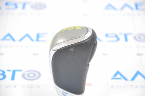 Gear knob Nissan Murano z52 15-24 black leather, chip on the overlay, scratches on chrome, leather tear