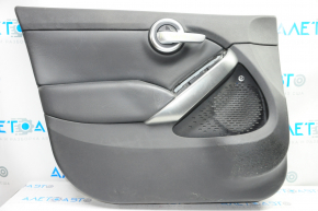 Door trim card front left Fiat 500X 16-17 black with black insert leather, armrest leather, overlay gray scratch gloss, beats audio, scratches
