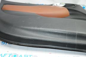 Door trim card front left Fiat 500L 14- black with brown insert leather, peeled leather, scratches