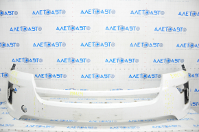 Front bumper upper part Ford Explorer 18-19 rest, white, pressed, scratches, breakage of fastener
