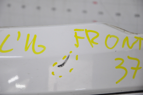 Front bumper upper part Ford Explorer 18-19 rest, white, pressed, scratches, breakage of fastener