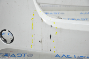 Front bumper upper part Ford Explorer 18-19 rest, white, pressed, scratches, breakage of fastener