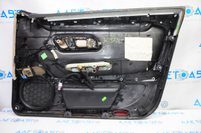 Door trim card front left VW CC 08-12 black with beige insert leather, armrest leather beige, molding gray, scratches