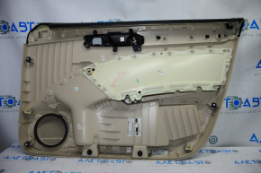 Door trim card front left VW Passat b7 12-15 USA beige with beige insert leather, armrest leather, molding gray scratch gloss, tears, breakage of fasteners