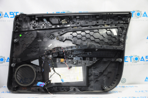 Door trim card front left VW Jetta 19-21 black with black insert leather, armrest leather, molding gray type 2, scratches