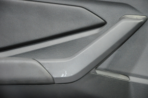 Door trim card front left VW Jetta 19-21 black with black insert leather, armrest leather, molding gray type 2, scratches