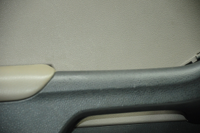 Door trim card front left VW Jetta 11-16 USA black with brown insert plastic, armrest leather, molding black structure, scratches