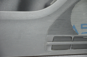Door trim card front left VW Jetta 11-16 USA black with black insert plastic, armrest cloth, molding black structure, scratches