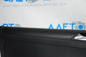 Door trim card front left VW Jetta 11-16 USA black with black insert plastic, armrest cloth, molding black structure, scratches