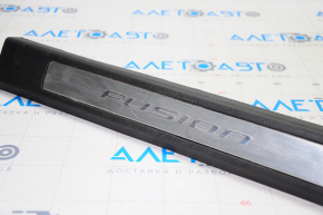 Door sill trim front right Ford Fusion mk5 13-16 black with chrome insert, scratches
