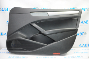 Door trim card front right VW Passat b7 12-15 USA black with black insert leather, armrest leather, molding gray gloss, scratches