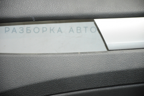 Door trim card front right VW Passat b7 12-15 USA black with black insert leather, armrest leather, molding gray gloss, scratches