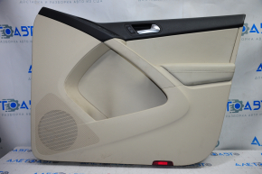 Door trim card front right VW Tiguan 09-17 beige with beige insert leather, armrest leather, scratch