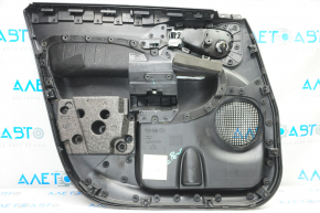 Door trim card front right Fiat 500L 14- black with brown insert leather, peeled leather, scratches