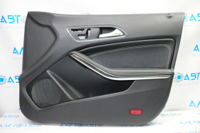 Door trim card front right Mercedes CLA 14-19 black with black insert leather, armrest leather, for seat memory
