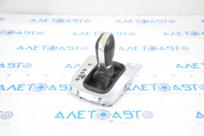 Automatic transmission knob with shifter cover VW Jetta 11-17 USA leather, chrome cover, scratches on leather, sand on cover