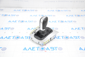 Automatic transmission knob with shifter cover VW Jetta 11-14 USA leather, chrome cover DSG, worn leather