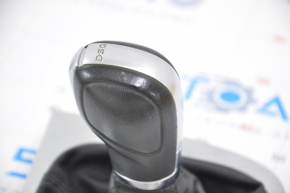 Automatic transmission knob with shifter cover VW Jetta 11-14 USA leather, chrome cover DSG, worn leather