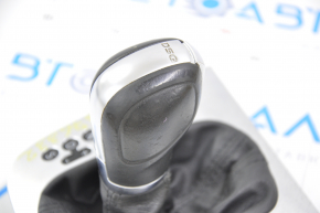 Automatic transmission knob with shifter cover VW Jetta 11-14 USA leather, chrome cover DSG, worn leather