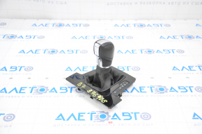 Gear knob with shifter cover VW Passat b7 12-15 USA leather black, glossy cover, scratches on leather