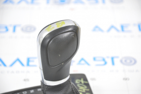 Gear knob with shifter cover VW Passat b7 12-15 USA leather black, glossy cover, scratches on leather