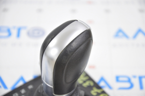 Gear knob with shifter cover VW Passat b7 12-15 USA leather black, glossy cover, worn leather