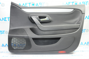 Door trim card front right VW CC 08-16 black with black insert leather, armrest leather, molding gray scratch gloss, peeled leather, bump, scratches