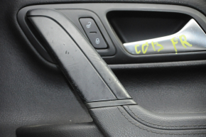 Door trim card front right VW CC 08-16 black with black insert leather, armrest leather, molding gray scratch gloss, peeled leather, bump, scratches