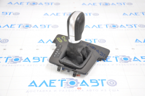 Gear knob with shifter cover VW Passat b8 16-19 16- USA leather black, glossy cover, type 1, scratches on leather and cover