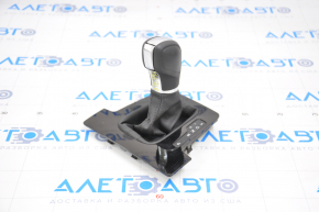 Gear knob with shifter cover VW Passat b8 16-19 16- USA leather black, glossy cover, type 2, scratches on leather