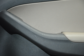 Door trim card front right VW Jetta 11-16 USA black with brown insert plastic, armrest leather, molding black structure, scratches