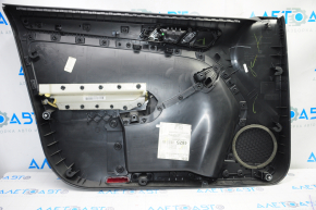 Door trim card front right VW Jetta 11-16 USA black with black insert plastic, armrest leather, molding gray gloss type 1