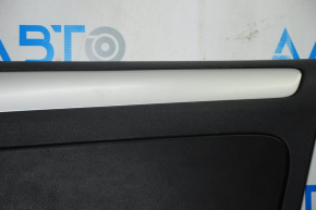 Door trim card front right VW Jetta 11-16 USA black with black insert leather, armrest leather, molding gray gloss type 2