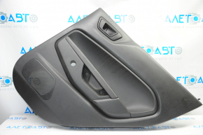 Door trim card rear right Ford Fiesta 11-19 black with black insert plastic, armrest plastic, under fur window lifter, scratch on handle