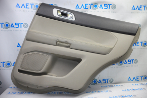 Door trim card rear right Ford Explorer 11-15 prerest gray with gray insert leather, peeled leather, bumps, scratches