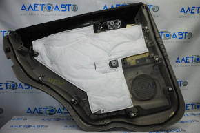 Door trim card rear right Ford Explorer 11-15 prerest gray with gray insert leather, peeled leather, bumps, scratches