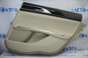 Door trim card rear right Lincoln MKZ 13-15 beige leather, armrest leather, insert wood gloss, butt, for dry cleaning