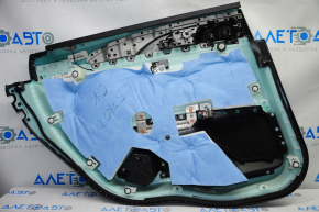 Lincoln MKZ 13-16 rear right door panel, black leather, leather armrest, glossy wood insert