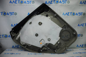 Door trim card rear right Ford Escape MK3 13-19 prerest beige with beige insert plastic, armrest leather, scratches