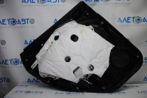 Door trim card rear right Ford Escape MK3 13-19 pre-rest black with black insert plastic, armrest leather, under the tweeter, without handle cover, scratches