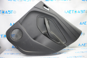 Door trim card rear right Ford Escape MK3 13-19 pre-rest black with black insert plastic, armrest leather, scratches