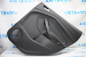 Door trim card rear right Ford Escape MK3 13-19 pre-rest black with black insert plastic, armrest leather, scratches