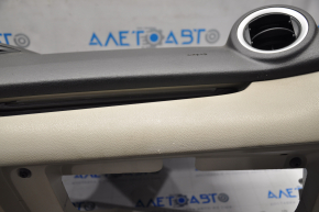 Torpedo front panel without AIRBAG Ford Fiesta 11-19 black-beige, without plugs, scratches, broken fastener