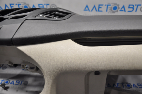 Torpedo front panel without AIRBAG Ford Fiesta 11-19 black-beige, without plugs, scratches, broken fastener