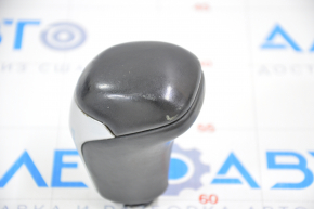 Gear knob Toyota Highlander 14-19 leather black, gray insert, worn leather