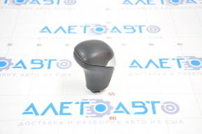 Gear knob Toyota Highlander 14-19 leather black, gray insert, scratches on leather