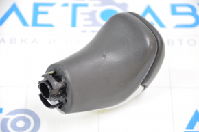 Gear knob Toyota Highlander 14-19 leather black, gray insert, scratches on leather