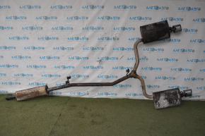 Exhaust line muffler assembly with barrels left right Ford Explorer 16-19 3.5 dented