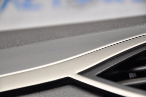Torpedo front panel without AIRBAG Lincoln MKZ 13-20 leather, black with gray insert, scratches